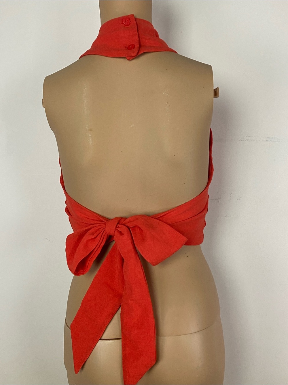 H&M Red High Cross-Neck Crop Top - Picture 2 of 5